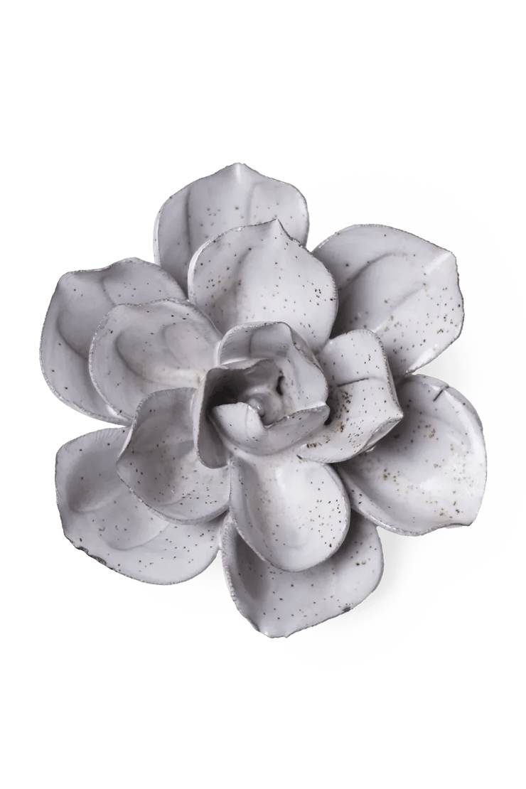 Cement Aqualla Gardenia ceramic wall flower — Japan collection — designed in Toronto by Chive Studio