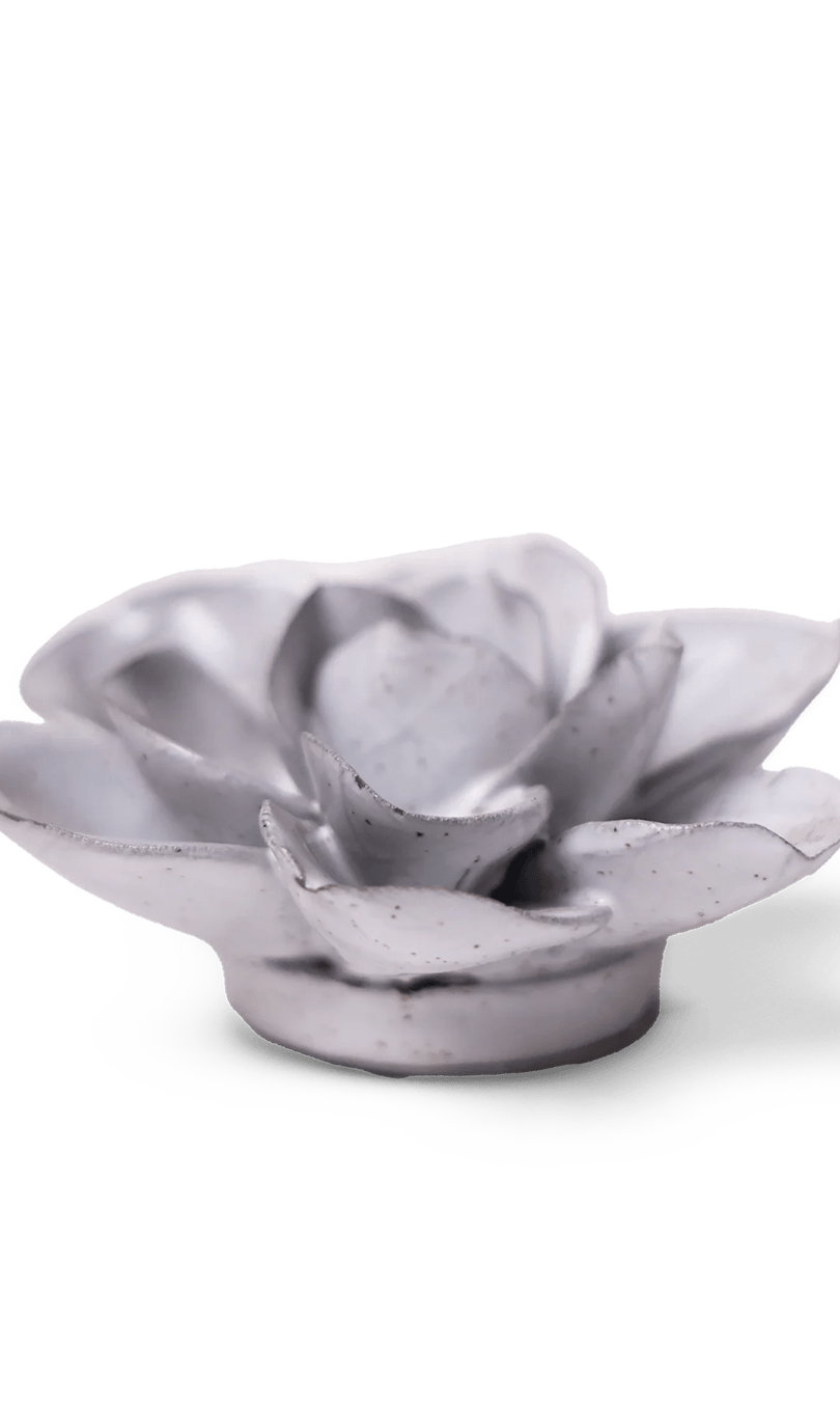 Cement Aqualla Gardenia ceramic wall flower — Japan collection — designed in Toronto by Chive Studio