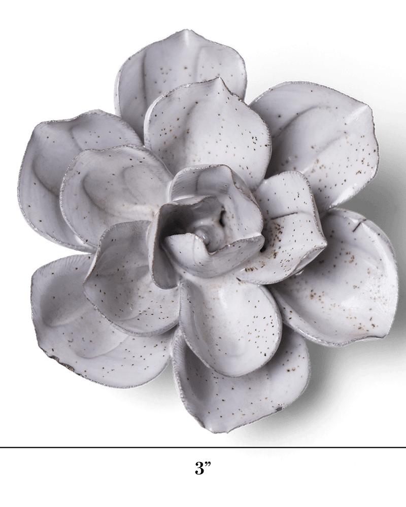 Cement Aqualla Gardenia ceramic wall flower — Japan collection — designed in Toronto by Chive Studio