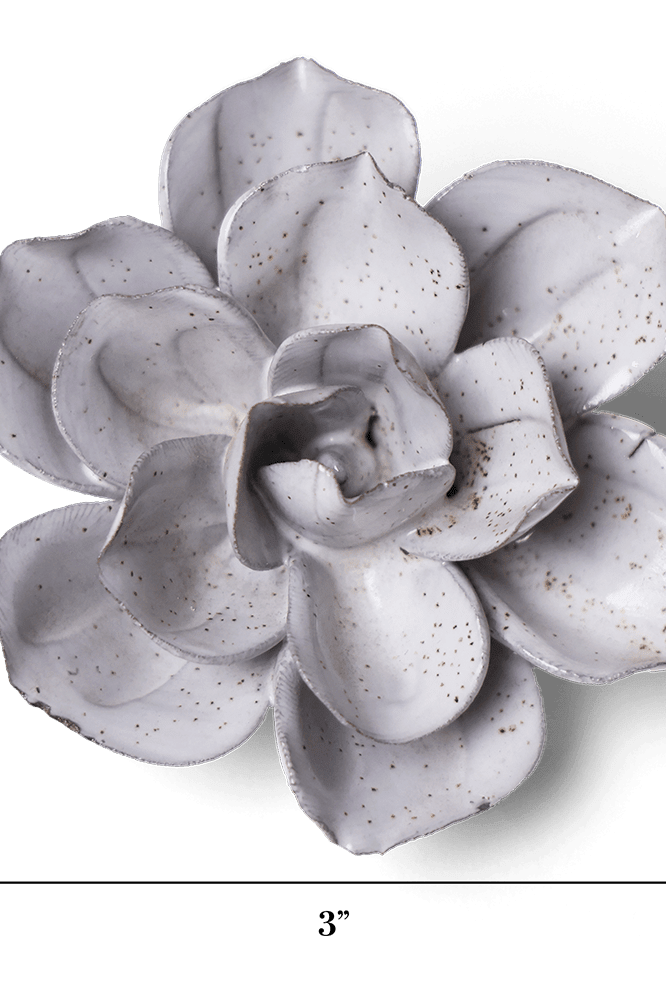 Cement Aqualla Gardenia ceramic wall flower — Japan collection — designed in Toronto by Chive Studio