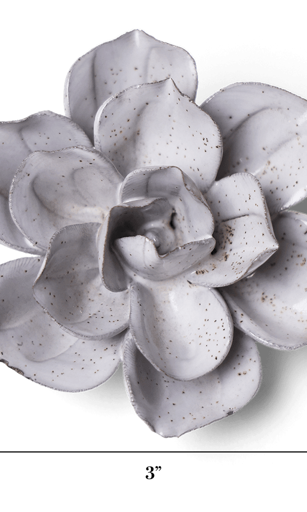 Cement Aqualla Gardenia ceramic wall flower — Japan collection — designed in Toronto by Chive Studio