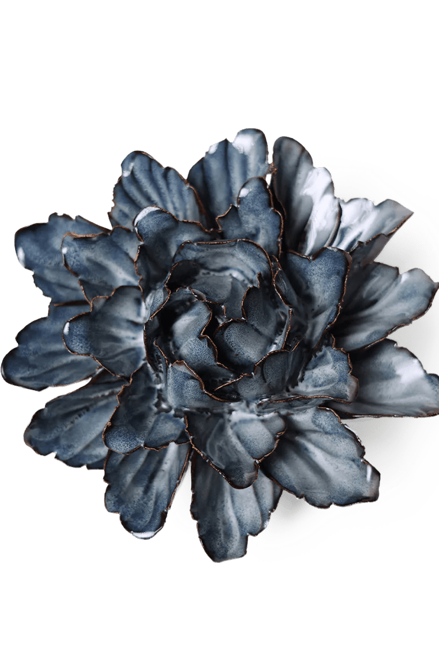 JA12 Navy Sorbet Peony - Chive Ceramics Studio - Ceramic Flowers - Chive Ceramics Studio
