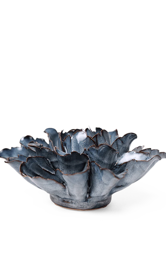 Navy Blue Sorbet Peony ceramic wall flower — Japan collection — designed in Toronto by Chive Studio