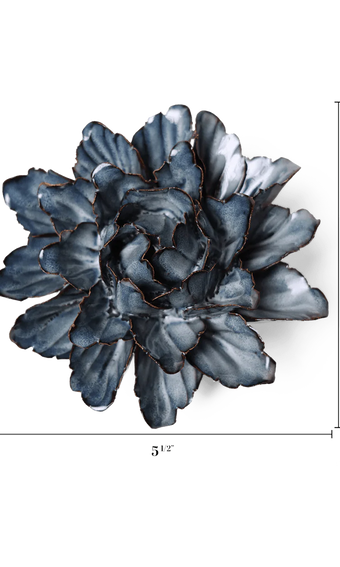 Navy Blue Sorbet Peony ceramic wall flower — Japan collection — designed in Toronto by Chive Studio