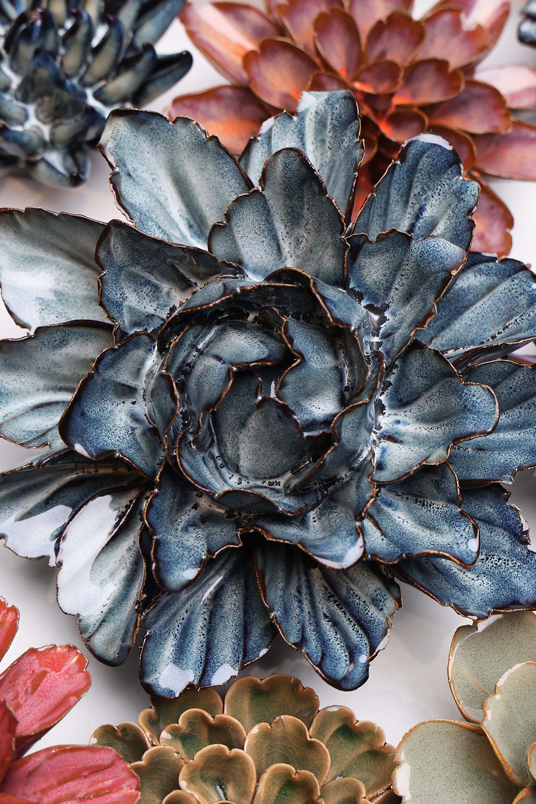 Navy Sorbet Peony - Chive Ceramics Studio - Ceramic Flowers - Chive Ceramics Studio