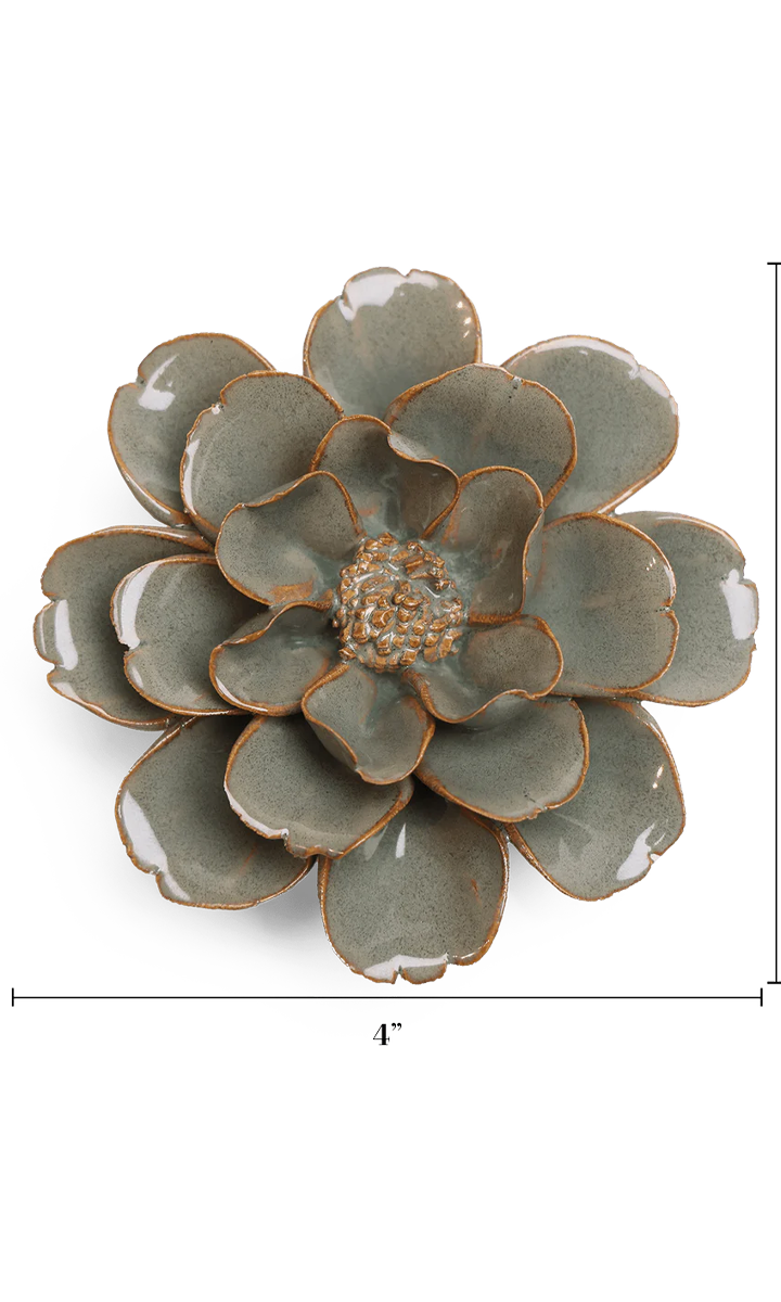 Grey Oxeye Daisy ceramic wall flower — Japan collection — designed in Toronto by Chive Studio
