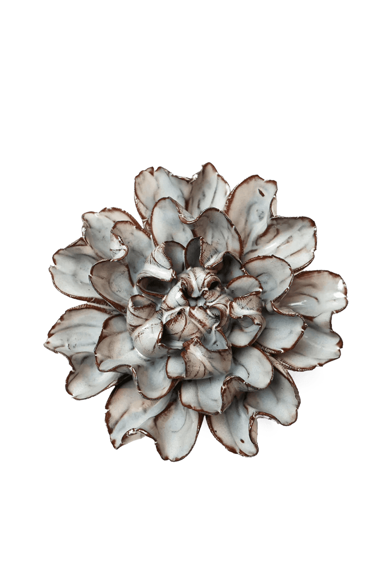Flower Wall Decor: Ceramic Medium Chocolate Mint Art Piece