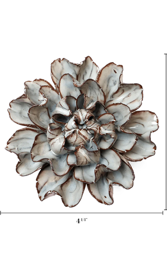 Chocolate Mint Lisianthus ceramic wall flower — Japan collection — designed in Toronto by Chive Studio