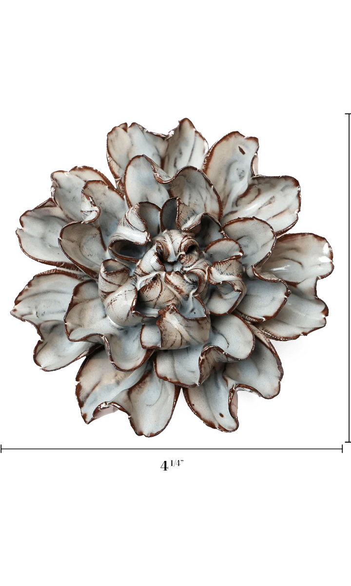 Chocolate Mint Lisianthus ceramic wall flower — Japan collection — designed in Toronto by Chive Studio