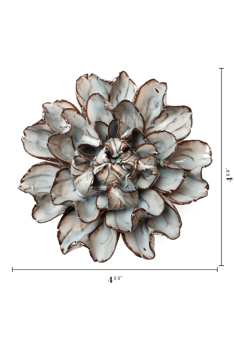 Chocolate Mint Lisianthus ceramic wall flower — Japan collection — designed in Toronto by Chive Studio