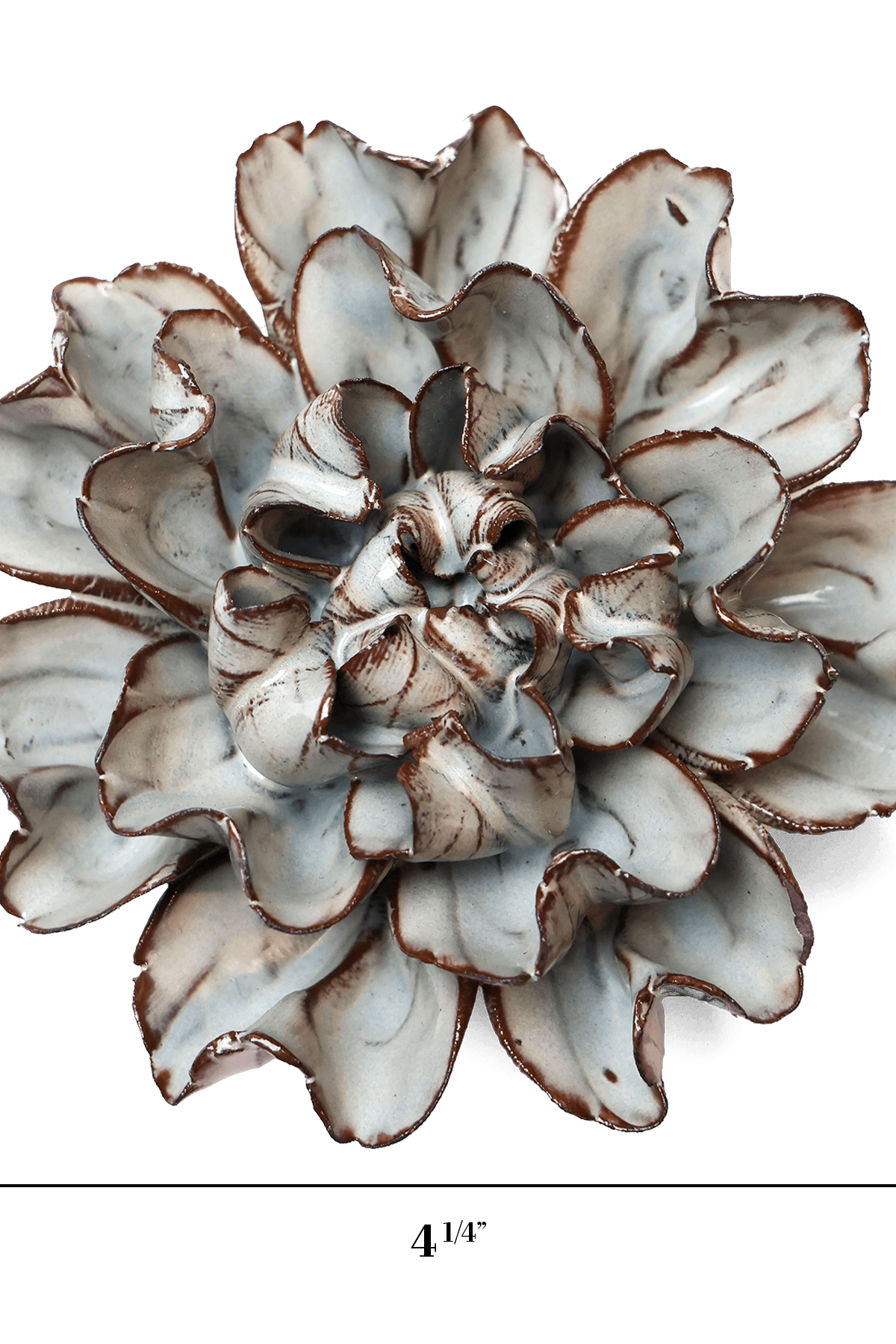 Chocolate Mint Lisianthus ceramic wall flower — Japan collection — designed in Toronto by Chive Studio