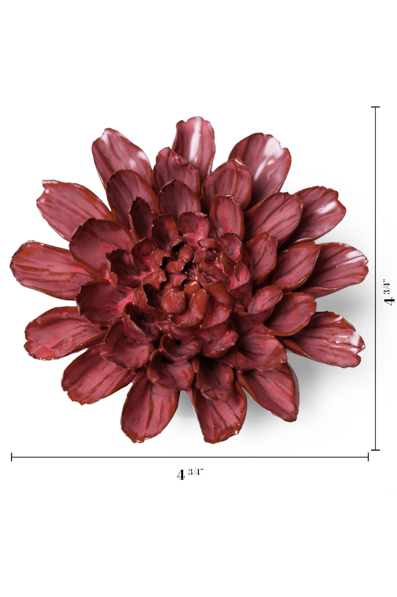 Blush Pink Star Dahlia ceramic wall flower — Japan collection — designed in Toronto by Chive Studio