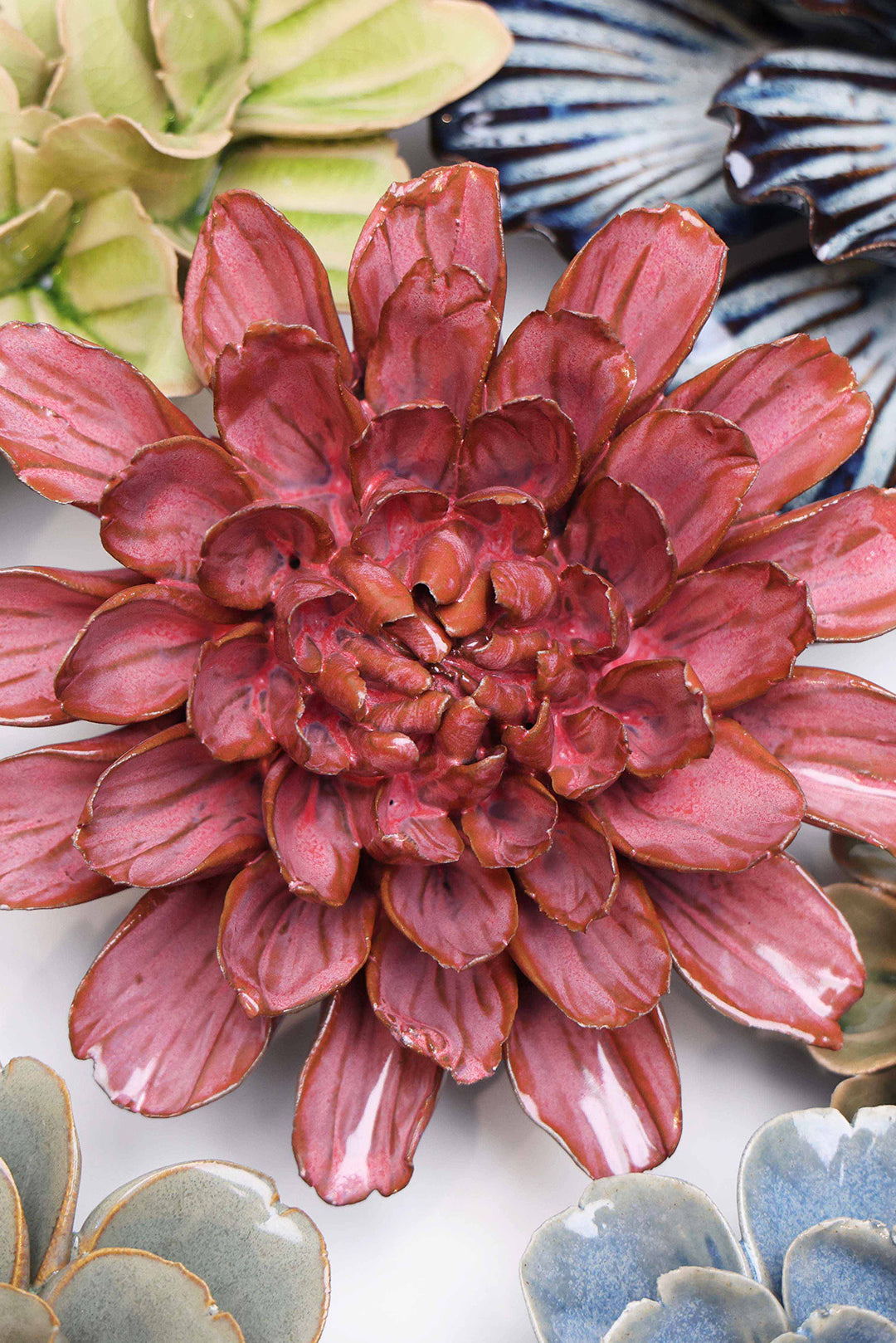 Blush Pink Star Dahlia - Chive Ceramics Studio - Ceramic Flowers - Chive Ceramics Studio