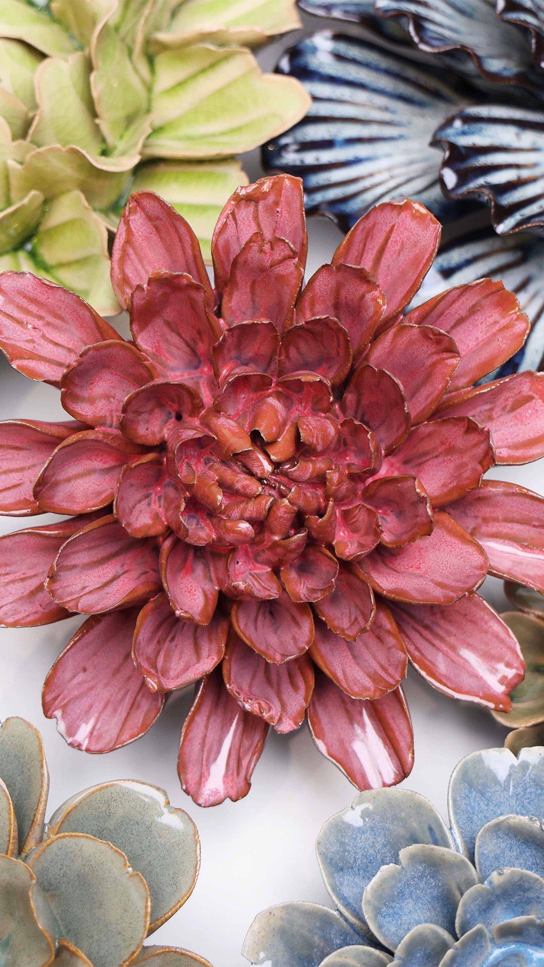 Blush Pink Star Dahlia - Chive Ceramics Studio - Ceramic Flowers - Chive Ceramics Studio