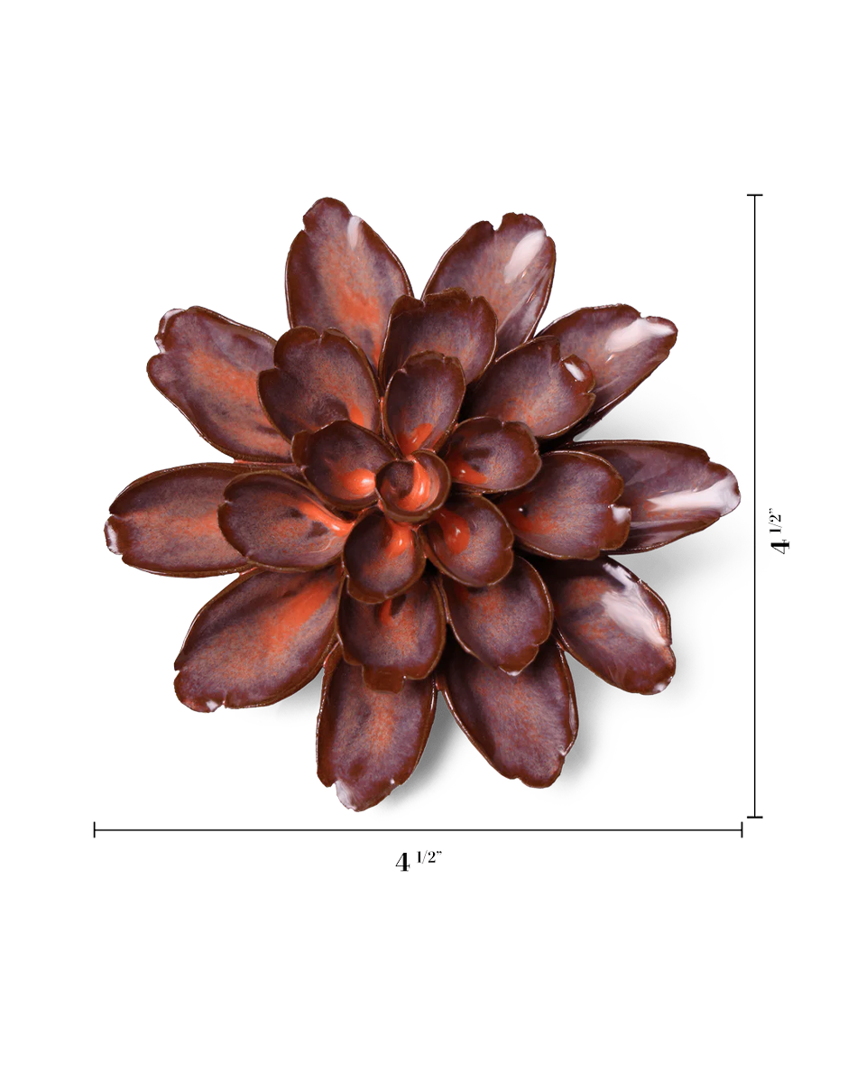 Peach Mocha Cornflower ceramic wall flower — Japan collection — designed in Toronto by Chive Studio