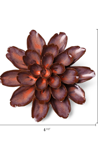 Peach Mocha Cornflower ceramic wall flower — Japan collection — designed in Toronto by Chive Studio
