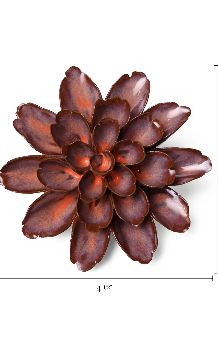 Peach Mocha Cornflower ceramic wall flower — Japan collection — designed in Toronto by Chive Studio