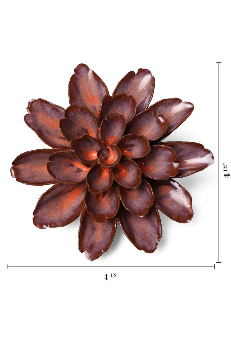 Peach Mocha Cornflower ceramic wall flower — Japan collection — designed in Toronto by Chive Studio