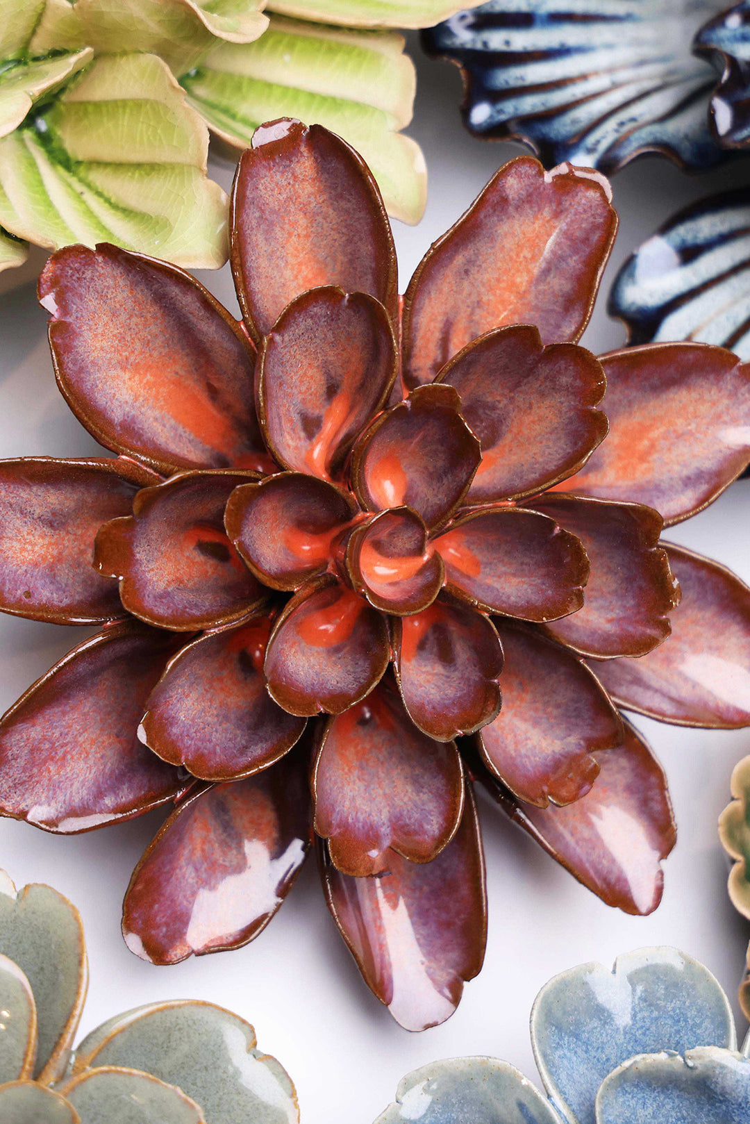 Peach Mocha Cornflower - Chive Ceramics Studio - Ceramic Flowers - Chive Ceramics Studio
