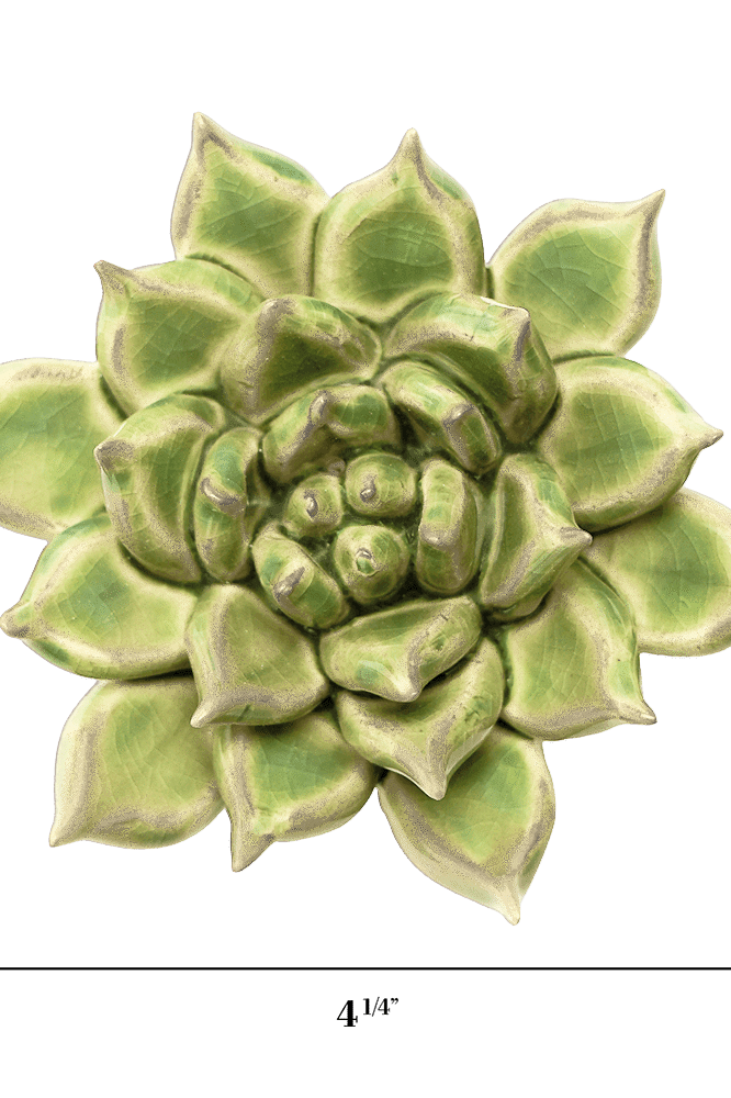 Pea Green Ghost Succulent ceramic wall flower — Japan collection — designed in Toronto by Chive Studio