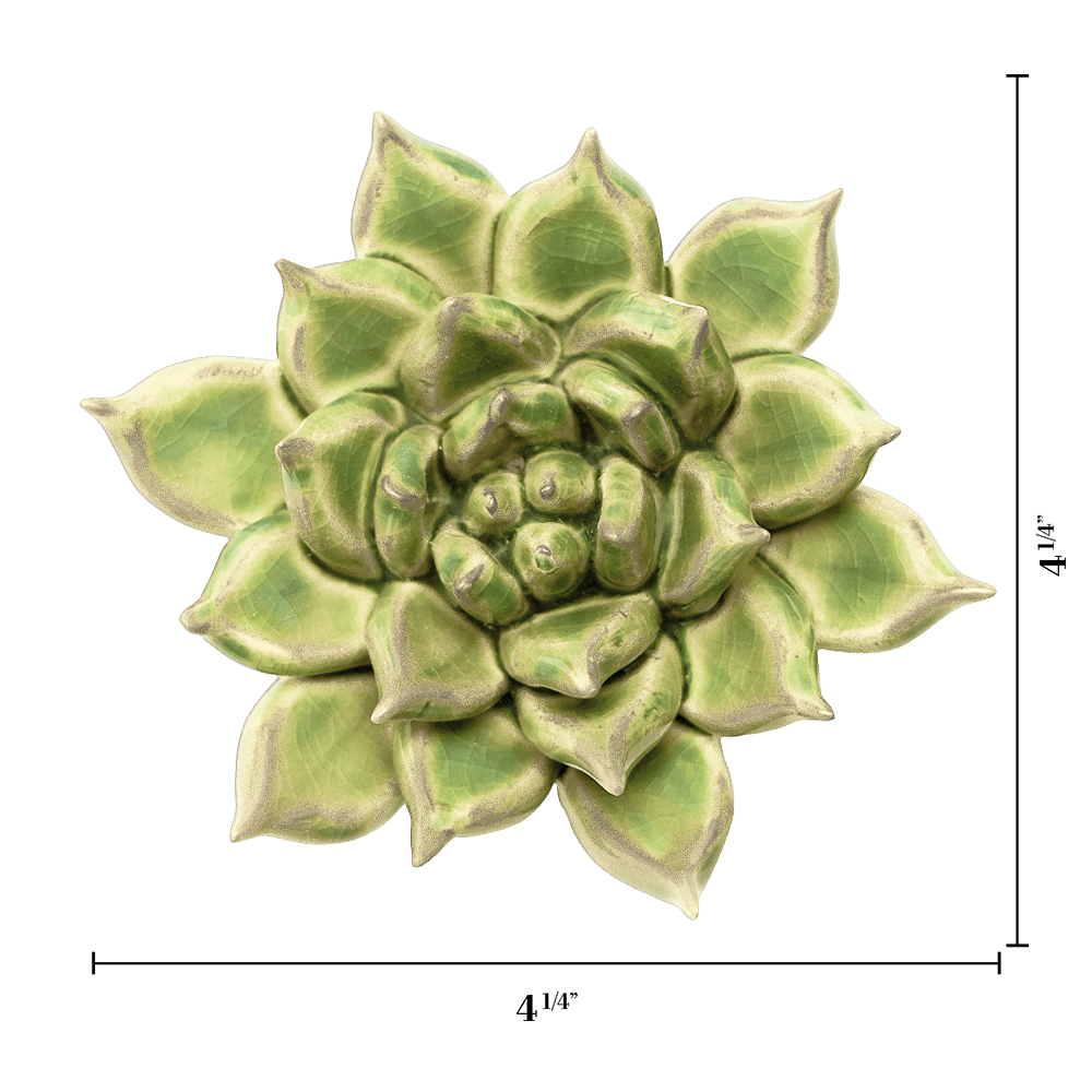 Pea Green Ghost Succulent ceramic wall flower — Japan collection — designed in Toronto by Chive Studio