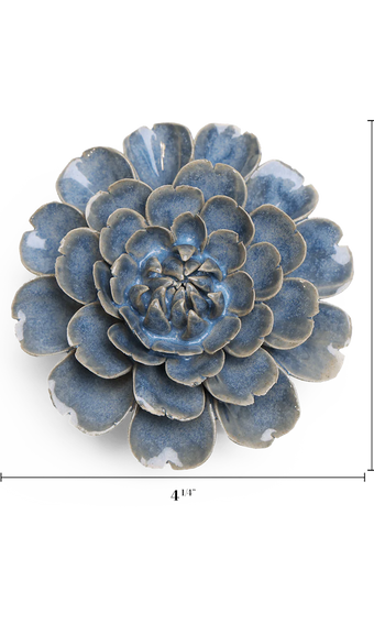 Blue Marigold ceramic wall flower — Japan collection — designed in Toronto by Chive Studio