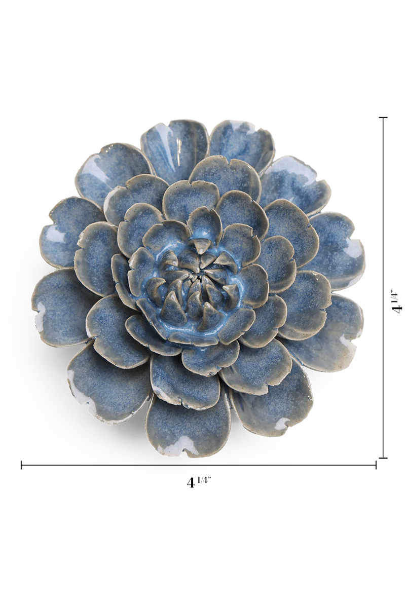 Blue Marigold ceramic wall flower — Japan collection — designed in Toronto by Chive Studio