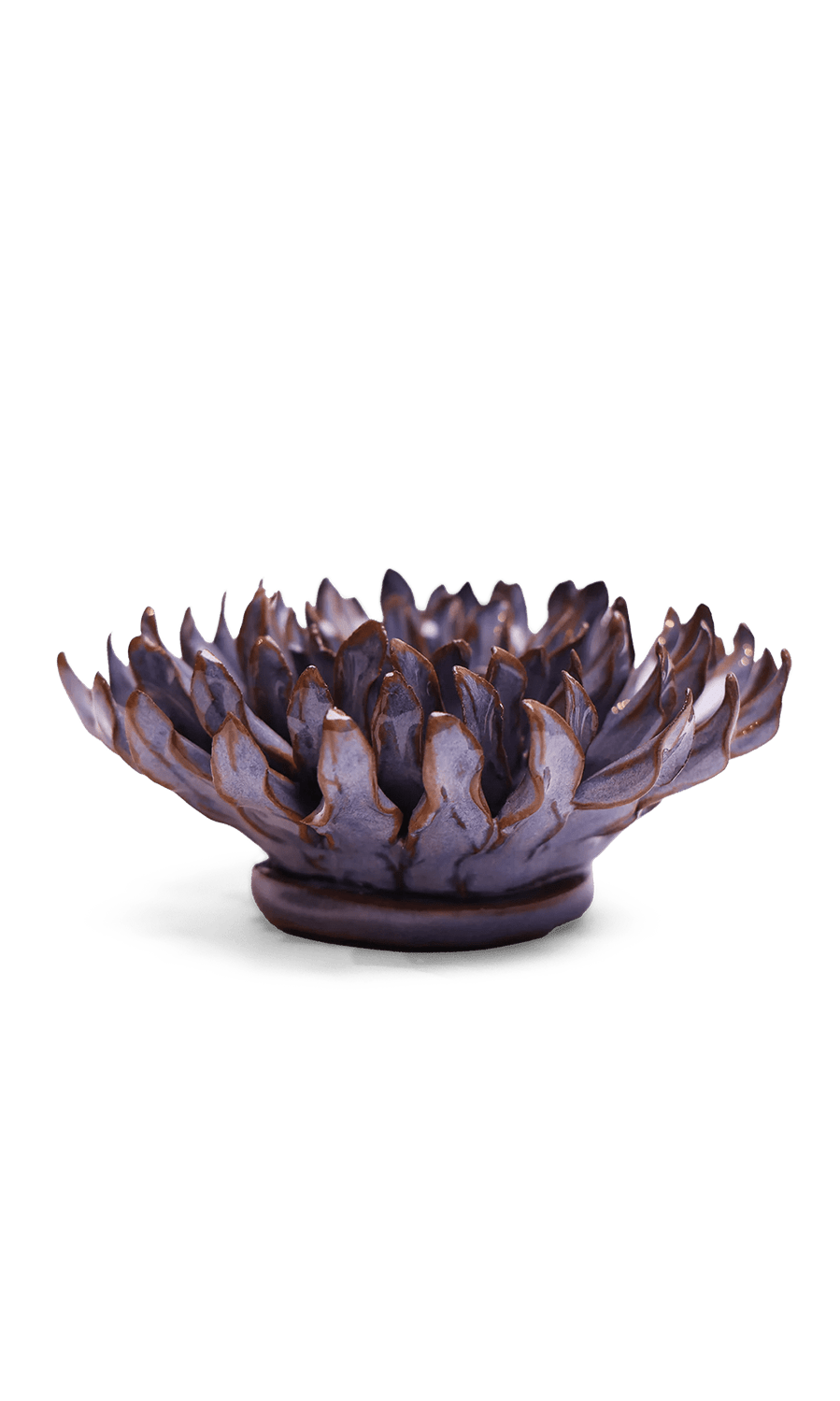 Violet Blue Fleur De Lis ceramic wall flower — Japan collection — designed in Toronto by Chive Studio