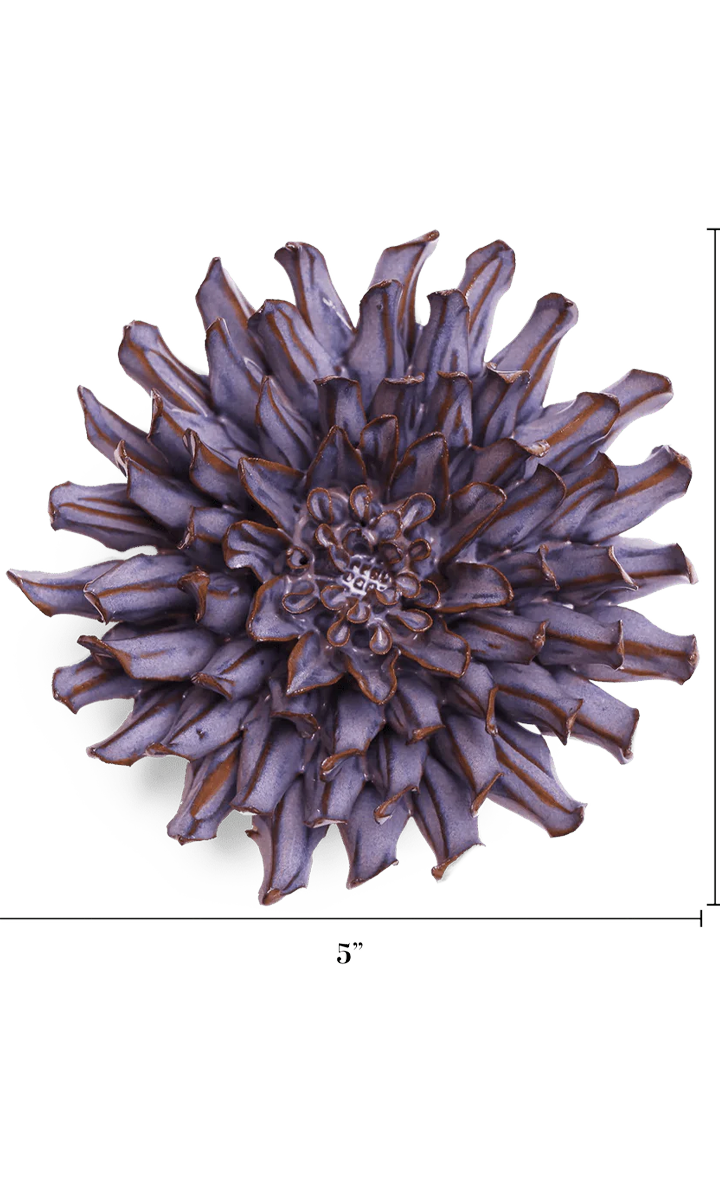 Violet Blue Fleur De Lis ceramic wall flower — Japan collection — designed in Toronto by Chive Studio