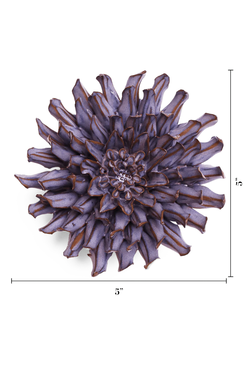 Violet Blue Fleur De Lis ceramic wall flower — Japan collection — designed in Toronto by Chive Studio