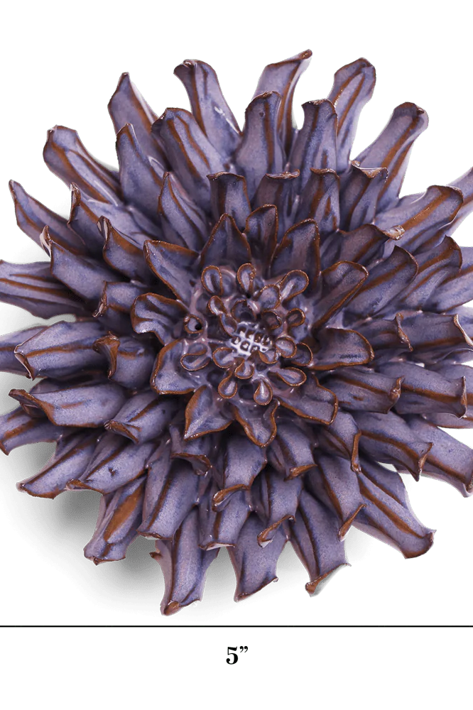 Violet Blue Fleur De Lis ceramic wall flower — Japan collection — designed in Toronto by Chive Studio