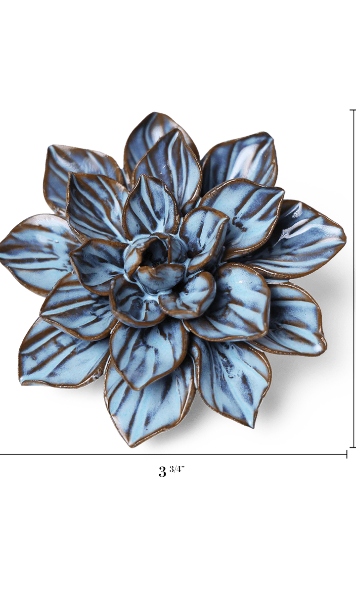 Blue Frikartii Aster ceramic wall flower — Japan collection — designed in Toronto by Chive Studio