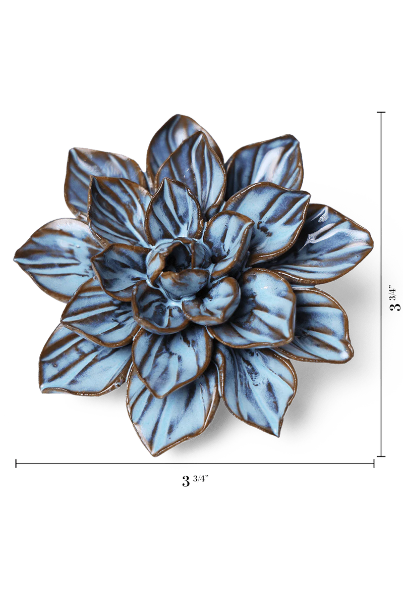 Blue Frikartii Aster ceramic wall flower — Japan collection — designed in Toronto by Chive Studio