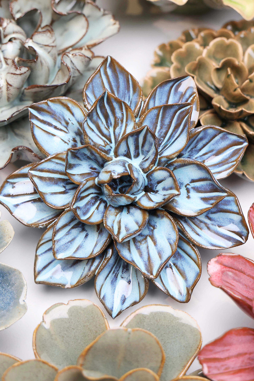 Seasonal Blue Frikartii Aster - Chive Ceramics Studio - Ceramic Flowers - Chive Ceramics Studio