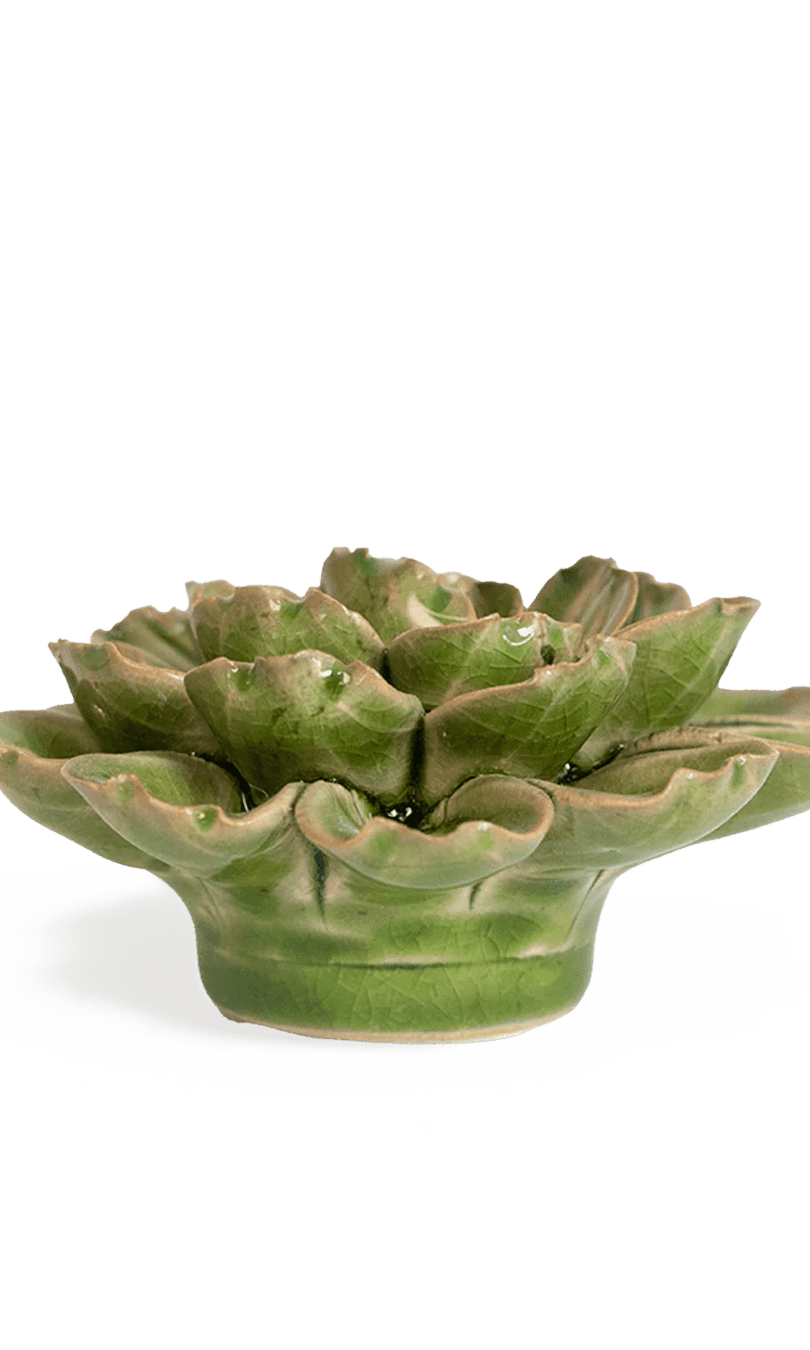Avocado Green Petunia ceramic wall flower — Japan collection — designed in Toronto by Chive Studio