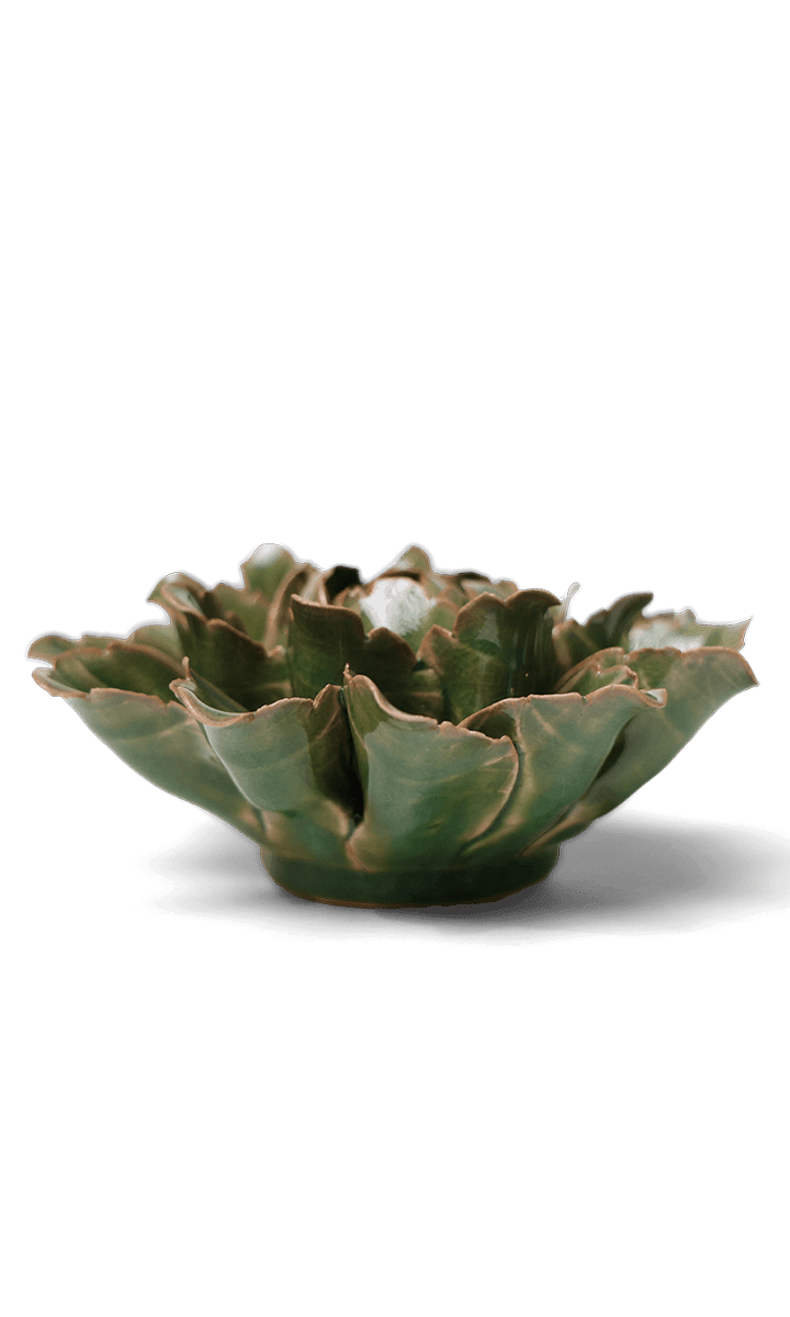 Avocado Green Sorbet Peony ceramic wall flower — Japan Collection — designed in Toronto by Chive Studio
