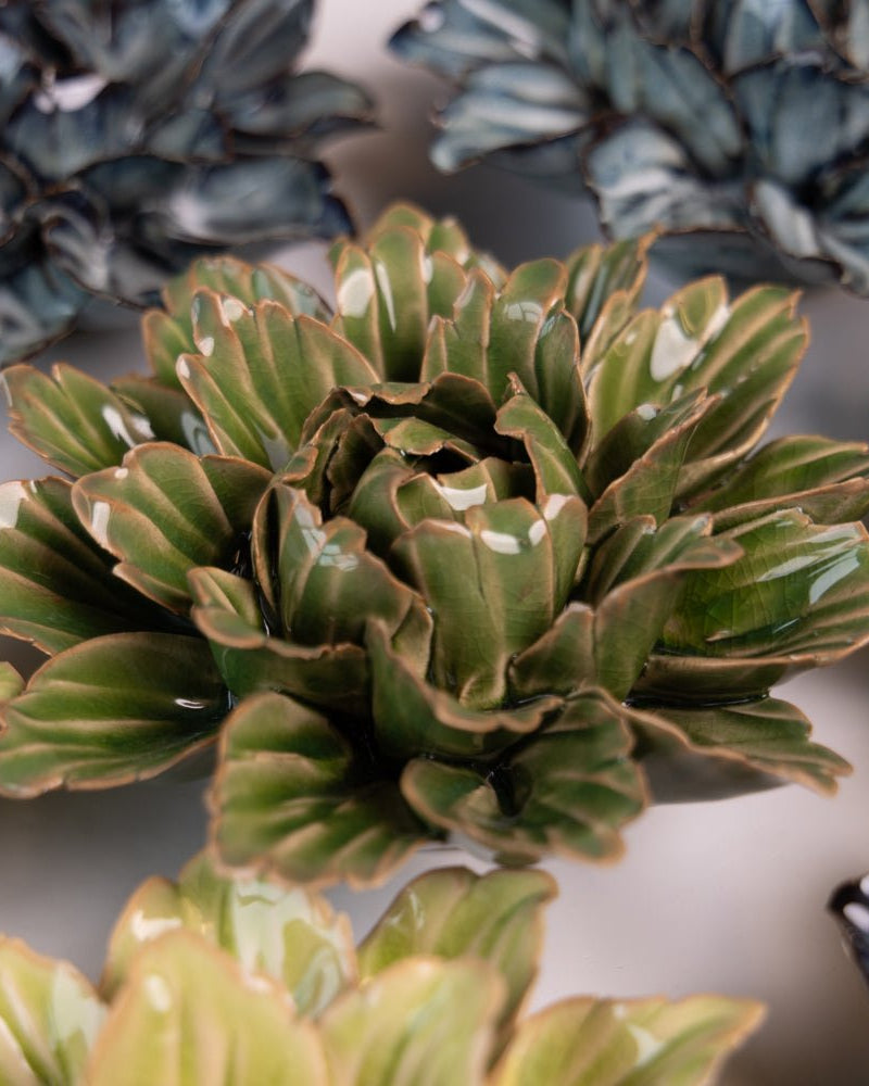 JA26 Avocado Green Sorbet Peony - Chive Ceramics Studio - Ceramic Flowers - Chive Ceramics Studio