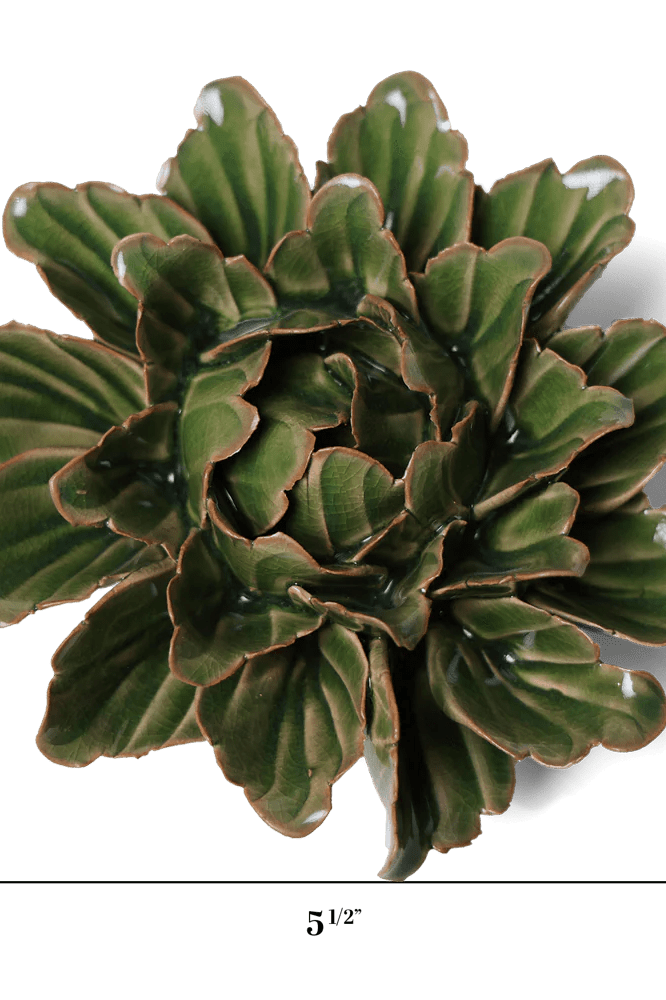 Avocado Green Sorbet Peony - Chive Ceramics Studio - Ceramic Flowers - Chive Ceramics Studio