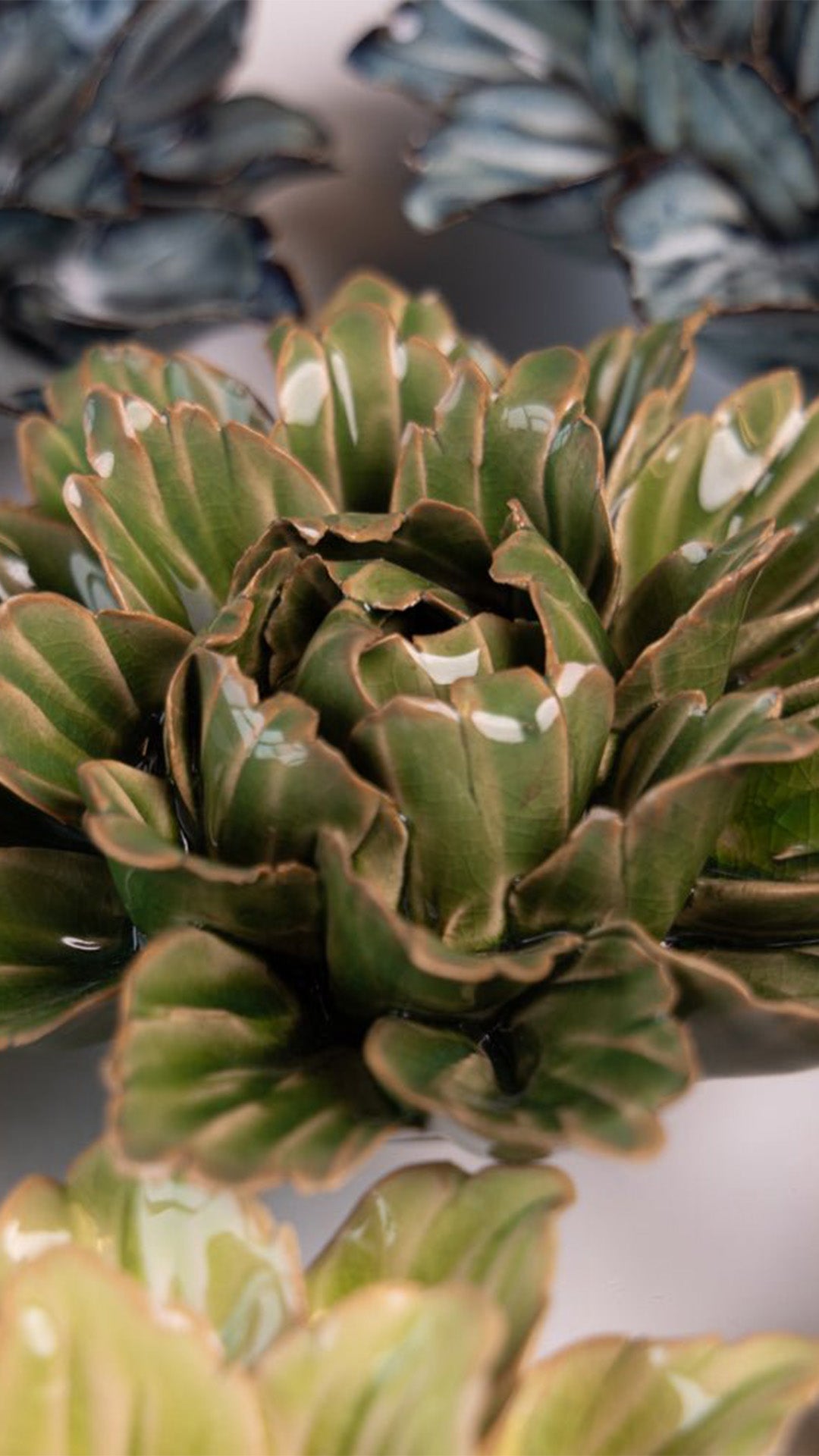 Avocado Green Sorbet Peony - Chive Ceramics Studio - Ceramic Flowers - Chive Ceramics Studio