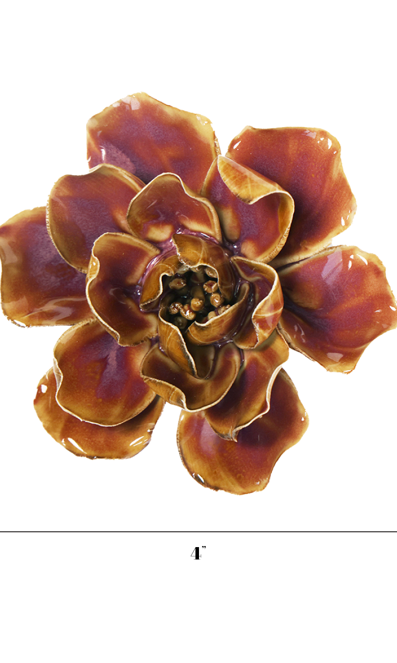 Caramel Caramel Violet ceramic wall flower - Japan collection - Chive Ceramics Studio
