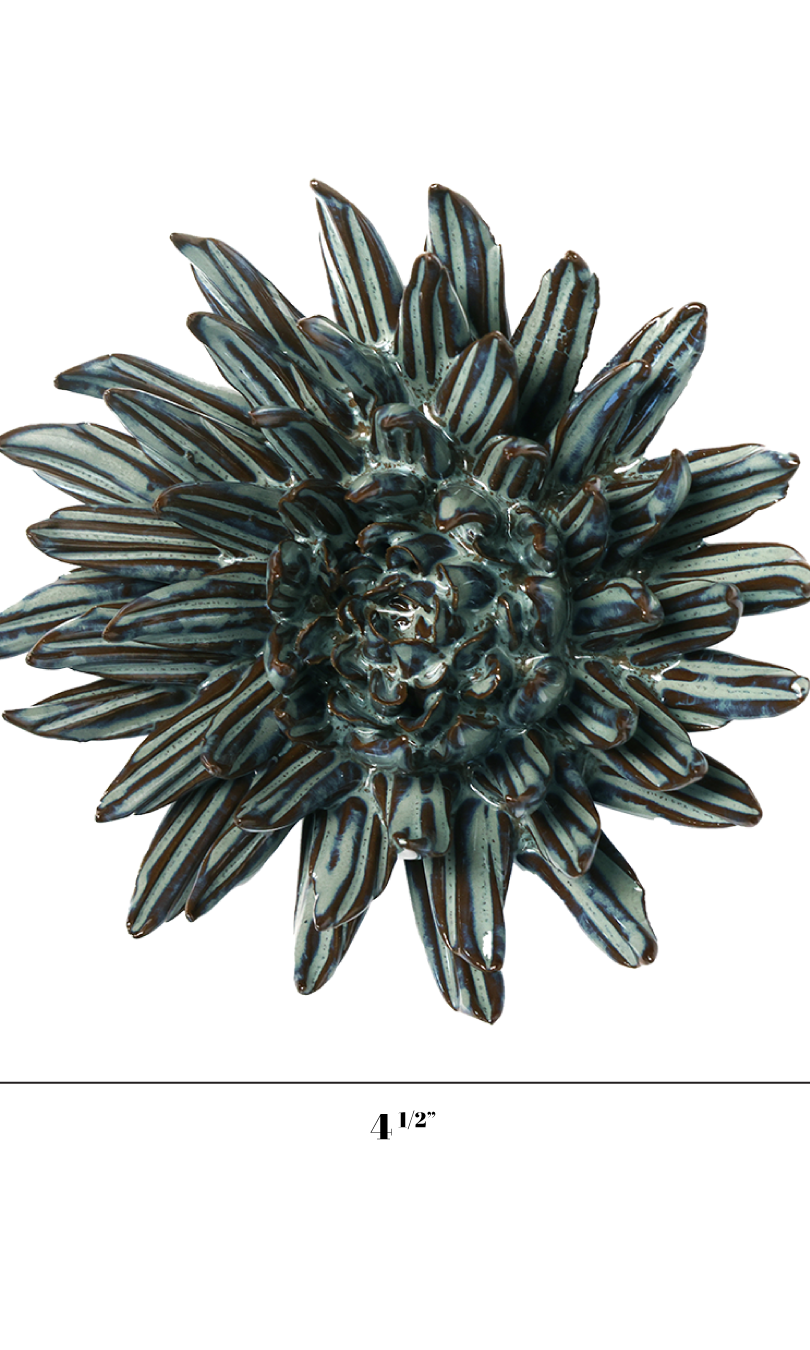 Blue Mum ceramic wall flower - Japan collection - Chive Ceramics Studio