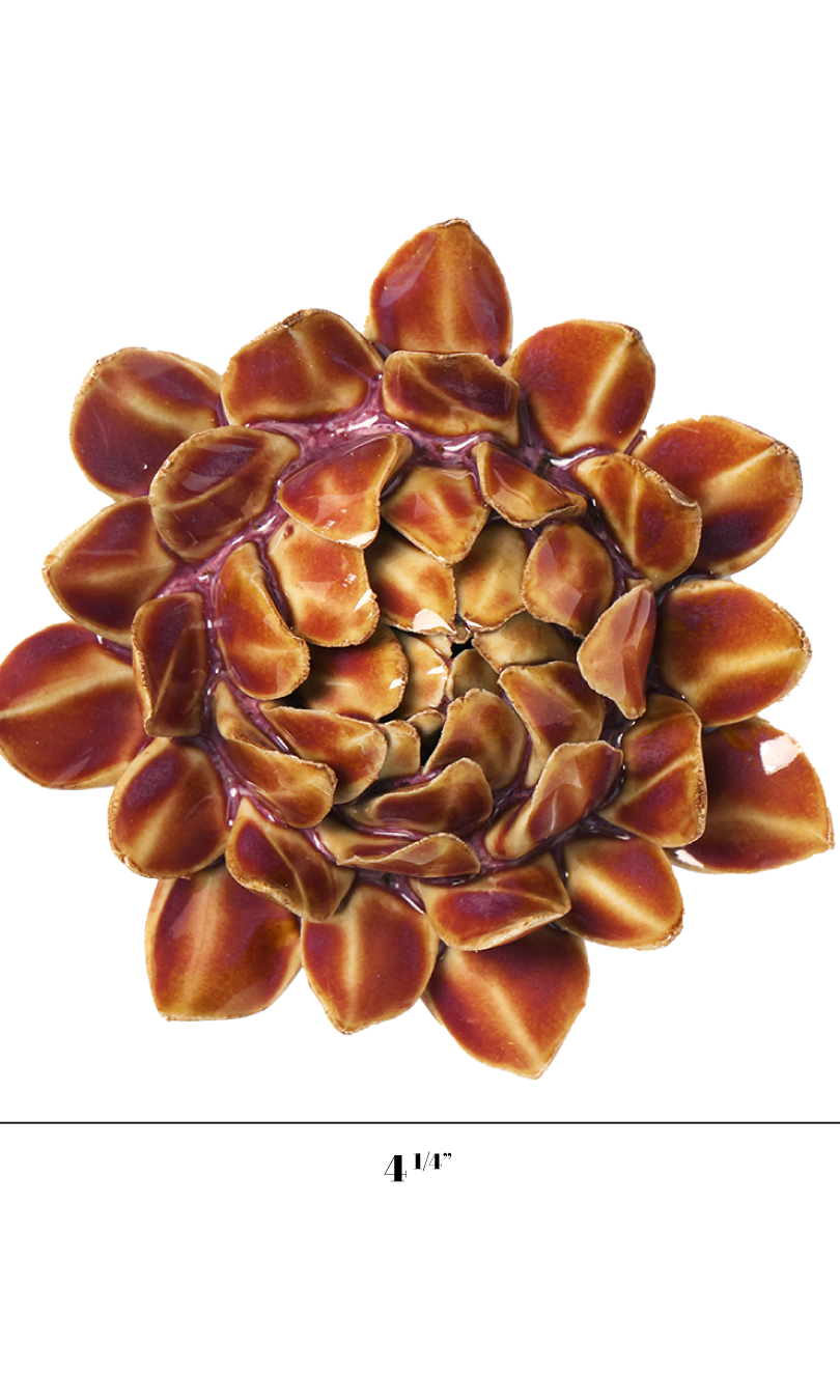 Caramel Protea ceramic wall flower - Japan collection - Chive Ceramics Studio