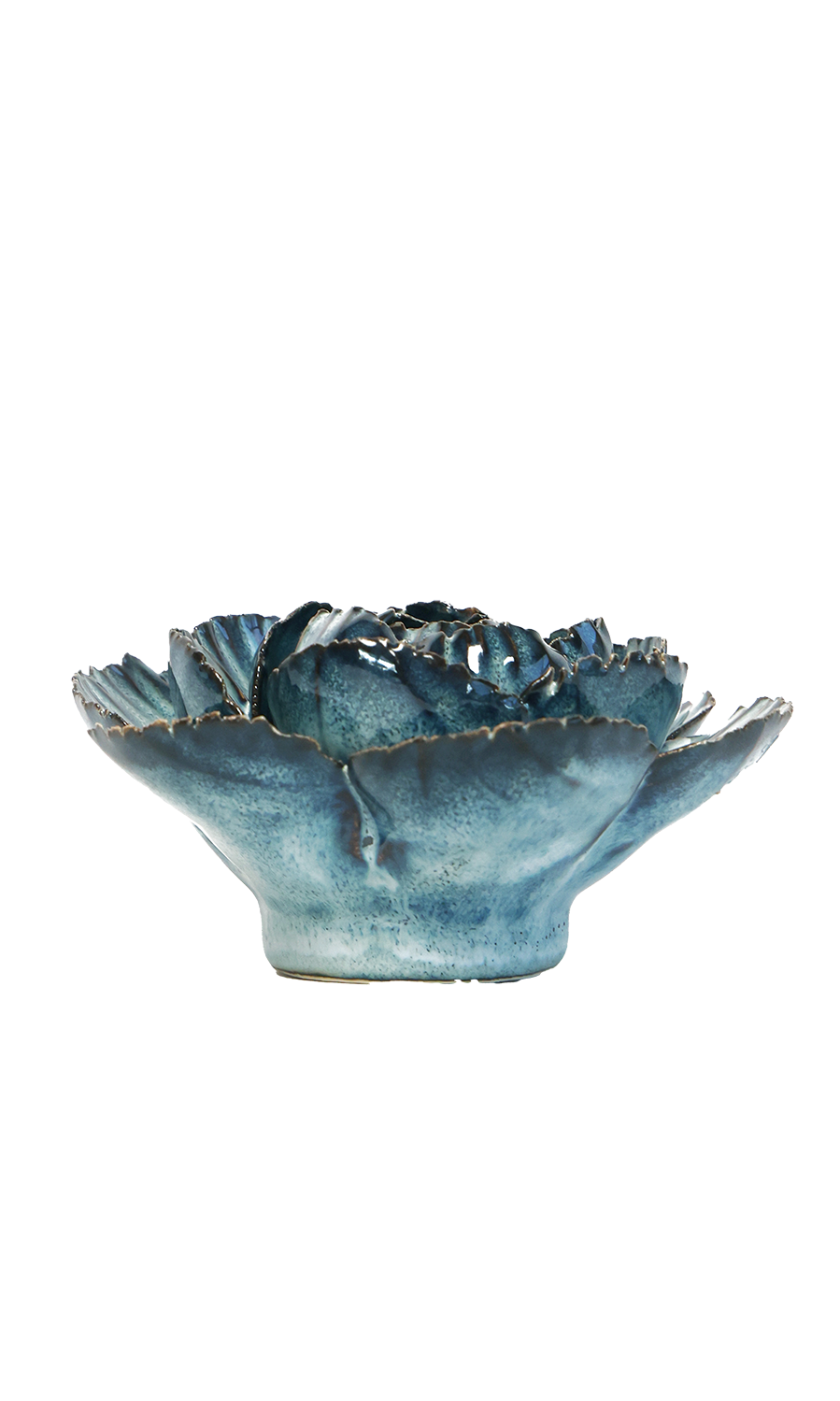 Navy Blue Cabbage Flower ceramic wall flower - Japan collection - Chive Ceramics Studio