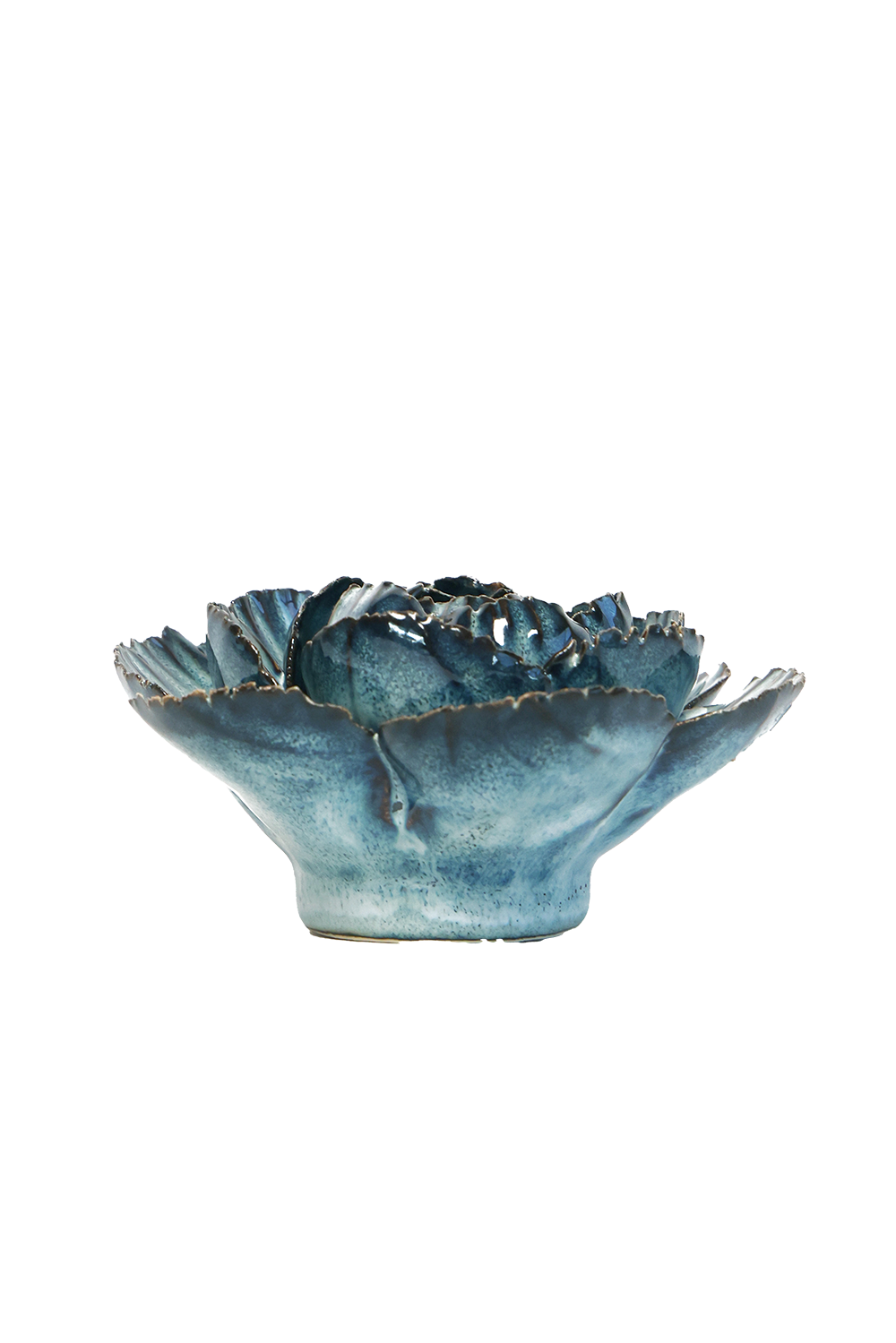 Navy Blue Cabbage Flower ceramic wall flower - Japan collection - Chive Ceramics Studio