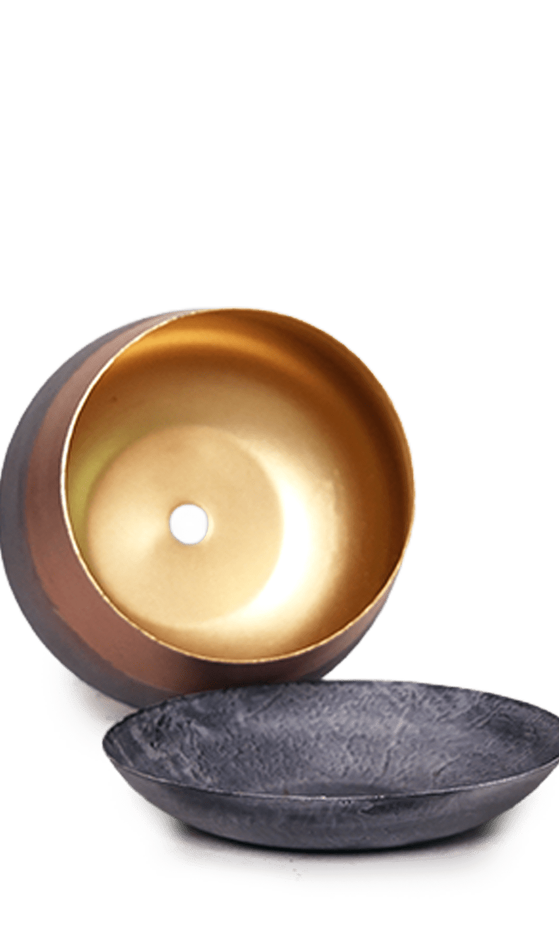 Joe Metal Pot With Drainage Hole | 3 & 5 inch - Chive Ceramics Studio - Pots - Chive Ceramics Studio