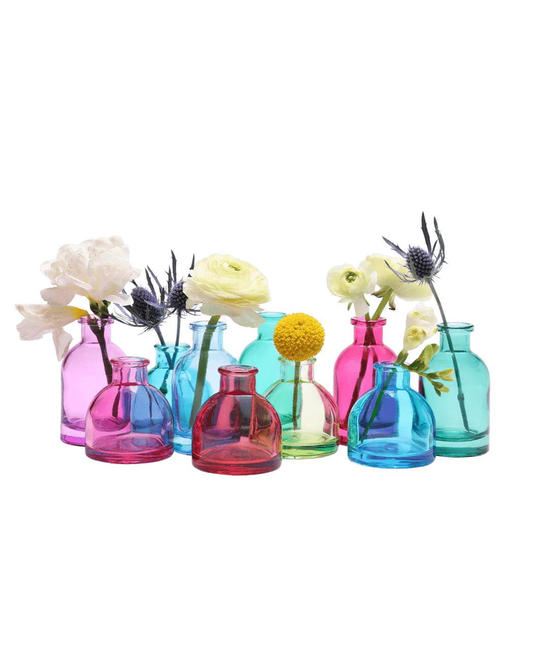 Loft Glass Bud Vase Jewel Tone 10pc Kits - Chive Ceramics Studio - Vases - Chive Ceramics Studio