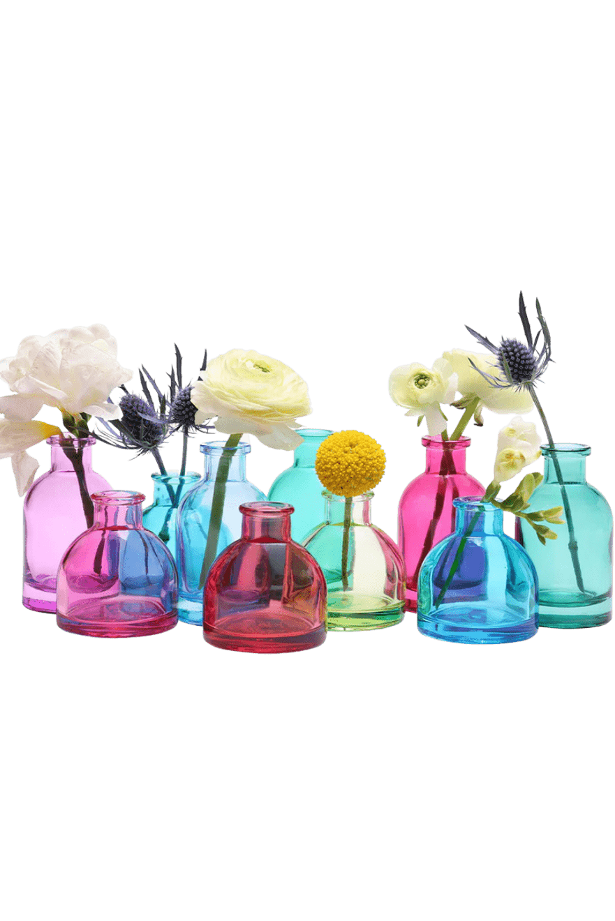 Loft Glass Bud Vase Jewel Tone 10pc Kits - Chive Ceramics Studio - Vases - Chive Ceramics Studio