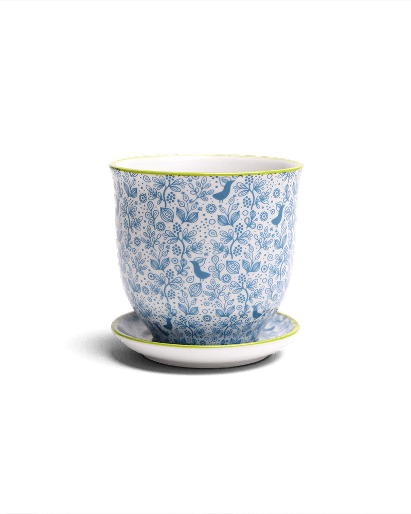 Liberte Porcelain Pot And Saucer Set With Drainage - Chive Ceramics Studio - Pots - Chive Ceramics Studio