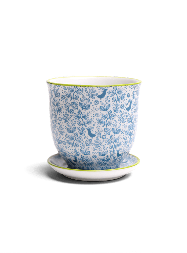 Liberte Porcelain Pot And Saucer Set With Drainage - Chive Ceramics Studio - Pots - Chive Ceramics Studio