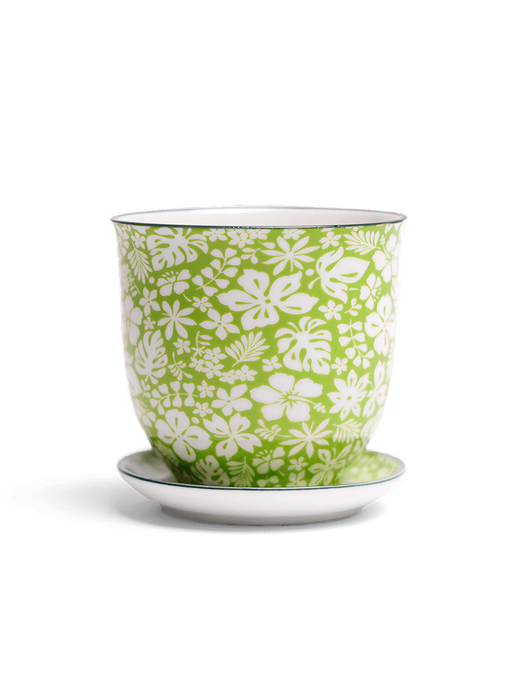 Liberte Porcelain Pot And Saucer Set With Drainage - Chive Ceramics Studio - Pots - Chive Ceramics Studio